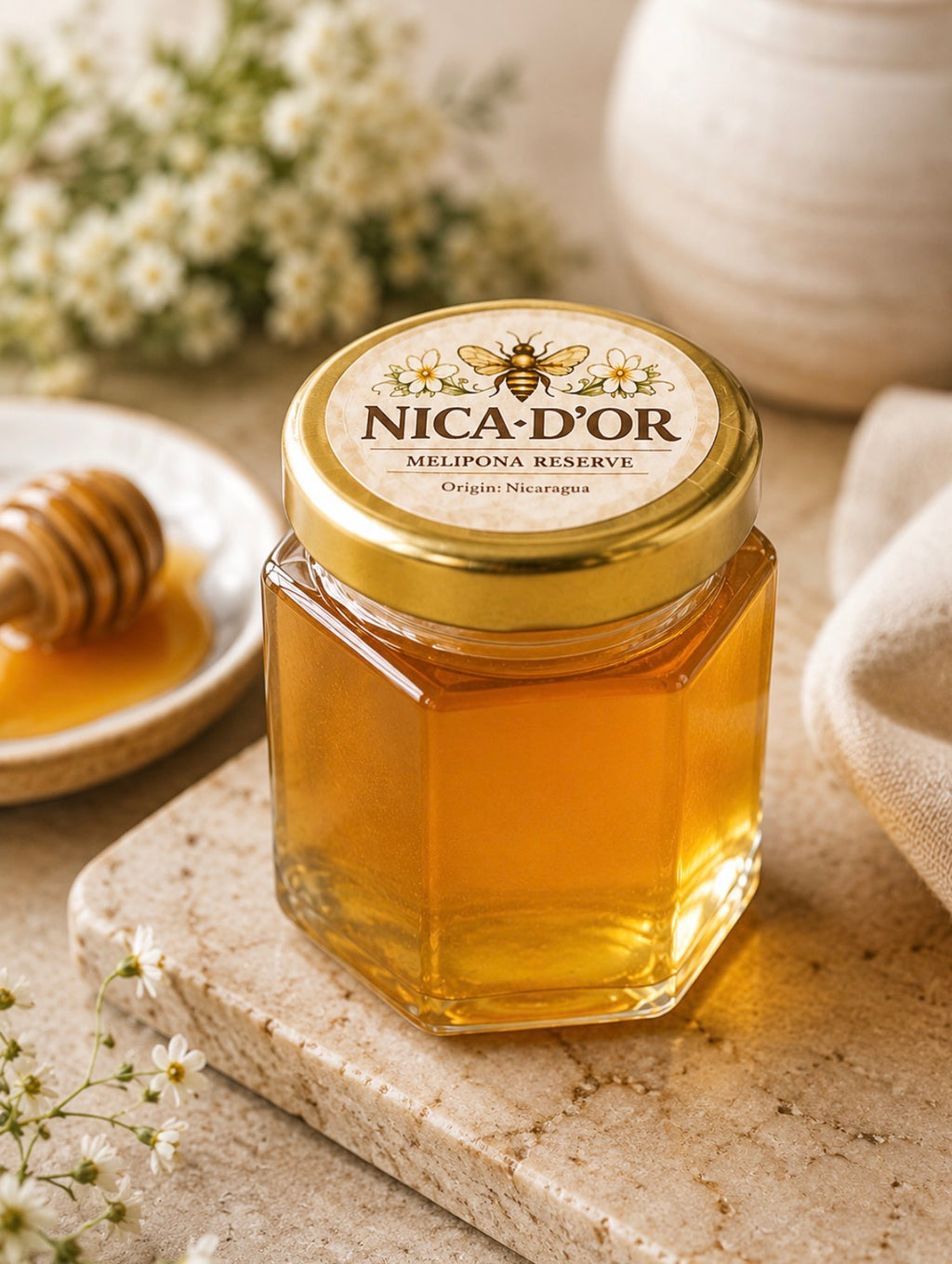 Nica D'or Melipona Reserve Honey - Rare Stingless Bee Honey 1.5 oz