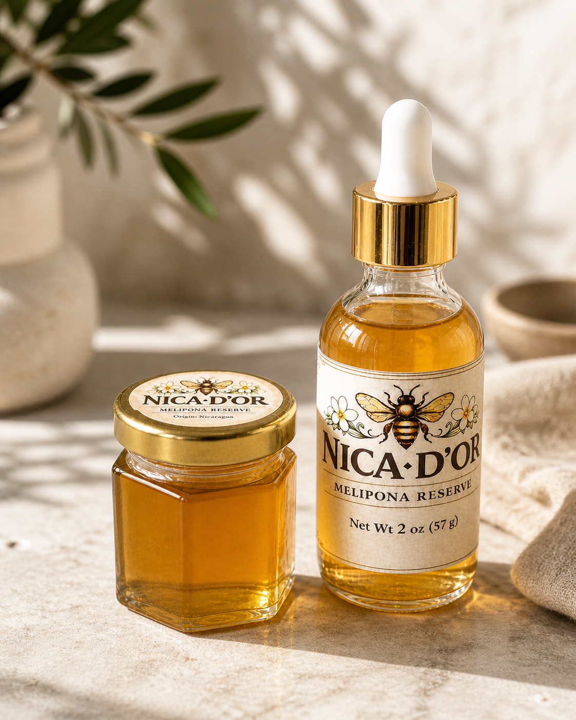 Melipona Honey Set | Stingless Bee Miel de Jicote Jar + Dropper